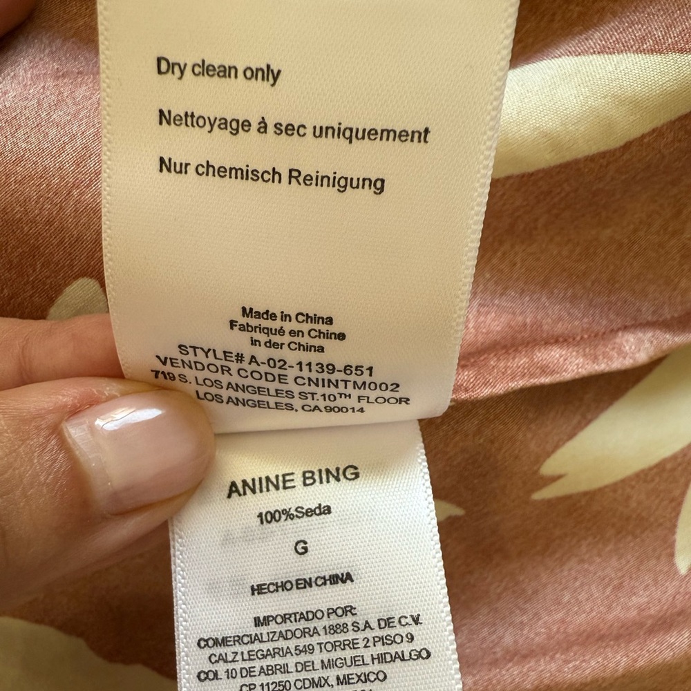 Anine Bing Chloe Silk Slip Dress Terracotta Floral Daisy Maxi Large - Picture 11 of 11